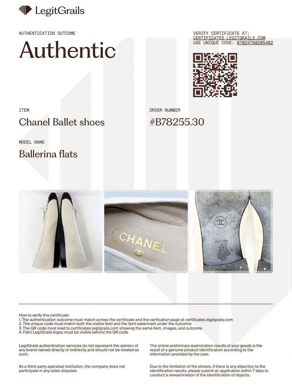 CHANEL Two Tone Ballet Flats Ivory Black Denim Cap Toe size 37 6-6.5 - Picture 2 of 15